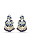  Chandbali Earrings with Meenakari Kundan and Pearls