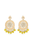 Antique Gold Chandbalis with Kundan & Pearls