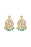 Classic Kundan Chandbalis with Pearl Drops