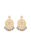 Festive Kundan Chandbali Earrings with Pearls