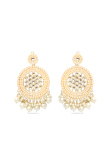 Wedding Kundan Chandbali Earrings with Pearls