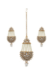 Elegant Kundan Drop Set with Pearl Maangtika