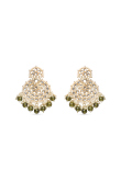 Beaded Kundan Chandbalis in Gold Tone Finish