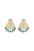 Elegant Kundan Chandbalis with Hanging Beads