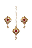 Gold Drop Earrings with Maangtika
