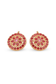 Red Stone Studded Stud Earrings