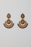 Maroon Stone Studded Chandbali Earrings