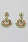 Mint Green Stone Studded Chandbali Earrings