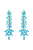 Sky Blue Stone Embellished Copper Drop Earrings