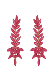 Pure Pink Stone Embellished Copper Drop Earrings