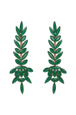 Pure Green Stone Embellished Copper Drop Earrings