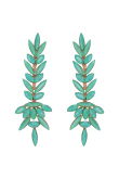 Seafoam Green Stone Embellished Copper Drop Earrings