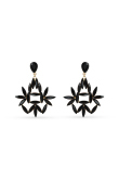  Inscribed Black Drop Earrings