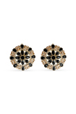 Black Stone Studded Stud Earrings