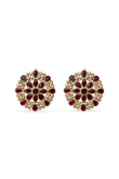Maroon Stone Studded Stud Earrings