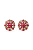 Hot Pink Stone Studded Stud Earrings