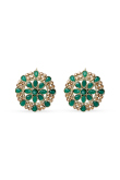 Emerald Green Stone Studded Stud Earrings