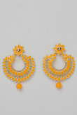 Musturd Yellow Stone Studded Chandbali Earrings