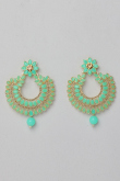 Seafome Green Stone Studded Chandbali Earrings