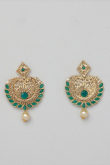  Stone-Studded Pearl Drop Earrings