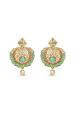  Golden Drop Earrings with Pearl and Stone