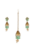  Golden Drop Earrings with Maangtika