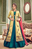 Silk Paradiso with Yellow Color Anarkali Gown