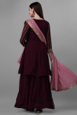 Latest Dark Wine Maroon Sequins Embroidered Lehenga Choli