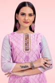 Lavender Pink Chanderi Silk Churidar Churidar Suit