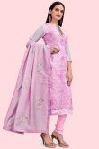 Lavender Pink Chanderi Silk Churidar Churidar Suit