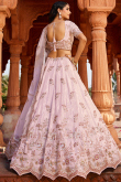 Lavender Pink Silk Blend Lehenga with Zari Work for Diwali Party