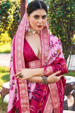 Lavender Pink Viscose Printed Casual Wear Saree
