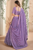 Light Purple Georgette Embroidered Flared Lehenga 