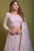 Lavender Purple Fancy Net Lehenga for Party 