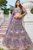 Lavender Purple Lehenga with Dori & Zari Embroidered Work