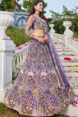 Lavender Purple Lehenga with Dori & Zari Embroidered Work