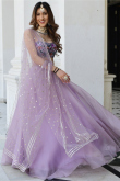 Lavender Purple Net Flared Style Lehenga For Sangeet 