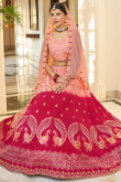Lehenga Art Silk Pink with Embroidered 