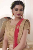 Beige Art silk Lehenga with Art silk Choli