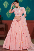 Lemonade Pink Cotton A Line Lehenga