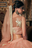 Lemonade Pink Net Floor Length Lehenga