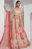 Light Beige A Line Lehenga in Silk Light Beige for Sangeet