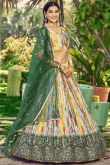 Light Beige Chinnon Zari Embroidered Flared Lehenga 