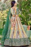 Light Beige Chinnon Zari Embroidered Flared Lehenga 