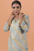 Light Beige Cotton Kurti With Print