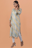 Light Beige Cotton Kurti With Print