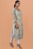 Light Beige Cotton Kurti With Print