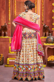 Light Beige Cotton Silk Printed Lehenga