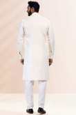 Light Beige Linen Cotton Straight Cut Men's Kurta Churidar