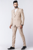 Light Beige Men's Polyester Tuxedo Suit